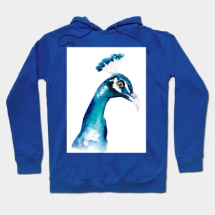 Head of blue peacock Hoodie